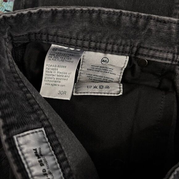 Ag Adriano Goldschmied Black Straight Jeans GRADUATE tailored leg mens 30 reg - Picture 5 of 7